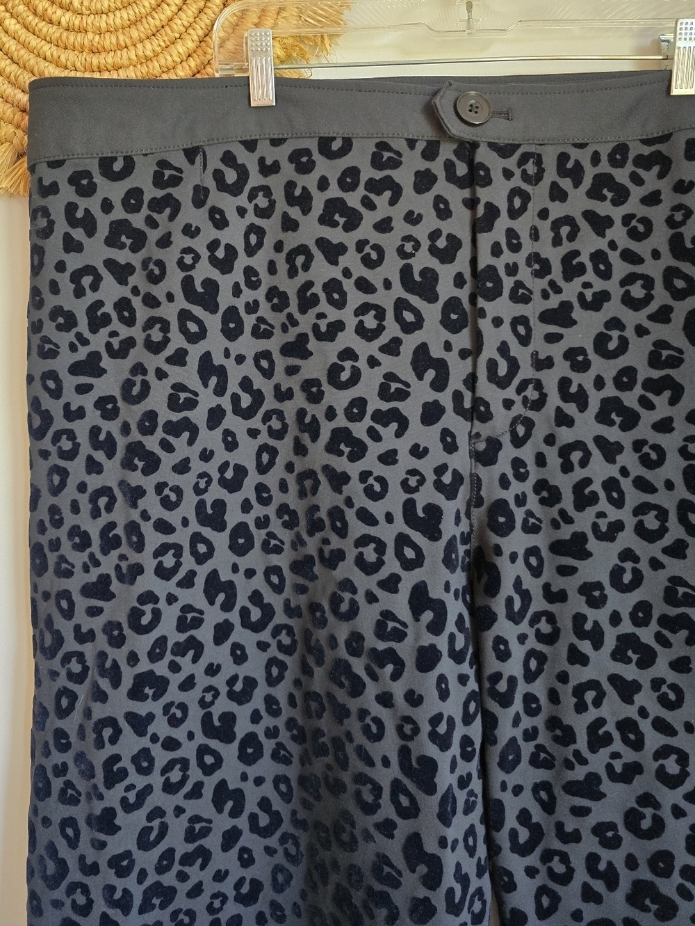 Anthropologie NEW Maeve Eve Ponte Wide Leg Animal Print Cropped Pants SZ 26 26W - Picture 5 of 9